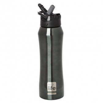 Θερμός Eco Life Μεταλλικό Ανοξείδωτο BlackThermos 550ml