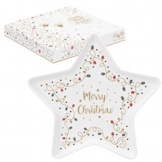 Πιατέλα Πορσελάνης Merry Christmas Star 19,5cm R2S