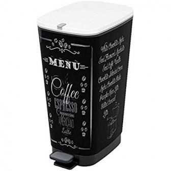 Πεντάλ Πλαστικό Chic Bin Coffee Menu 50lt Kis