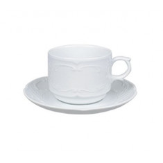 φλυτζάνι πορσελάνης cappucino και πιατάκι flora 22cl 16cm