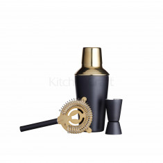 Σέικερ - κοκτέιλ σετ 3τμχ Bar Craft Art Deco Χάλκινο 500ml Kitchencraft